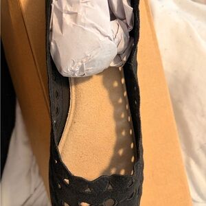 Classic Black Laser-Cut Ballet Flat